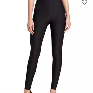 Commando Control Black Leggings With Gold Zipper Accents Size Large